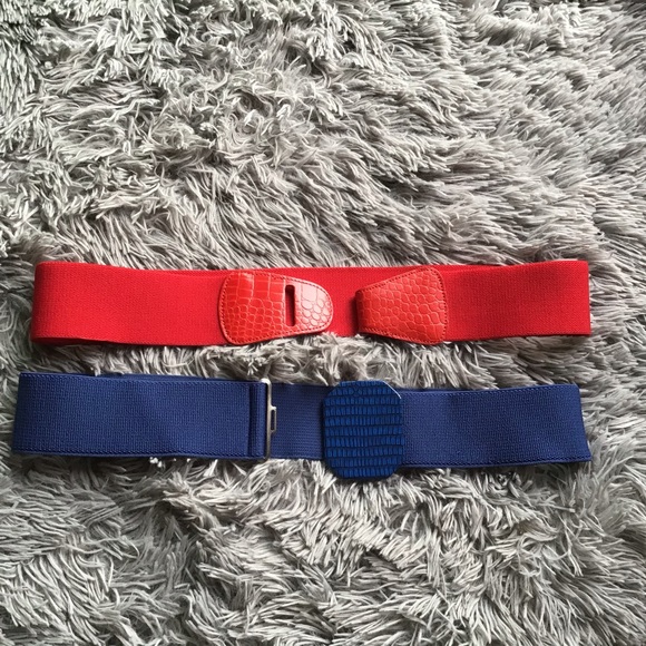 2 Vintage Belts.VTG Elastic Croc Print Buckle - Picture 4 of 7